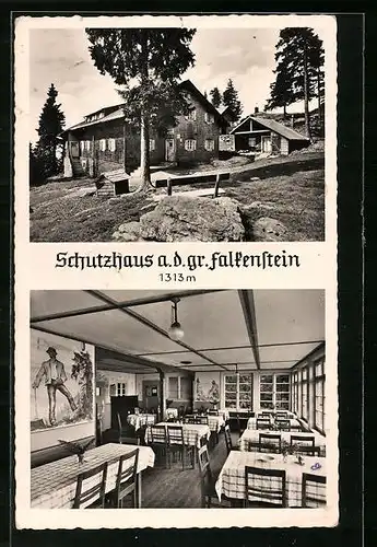 AK Falkensteinhaus, Gesamtansicht und Innenansicht