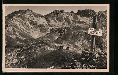 AK Edmund Probst-Haus, Berghütte mit Nebelhorn