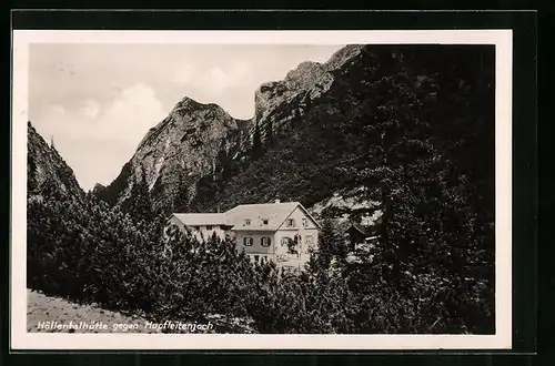 AK Höllentalhütte, Berghütte gegen Hupfleitenjoch