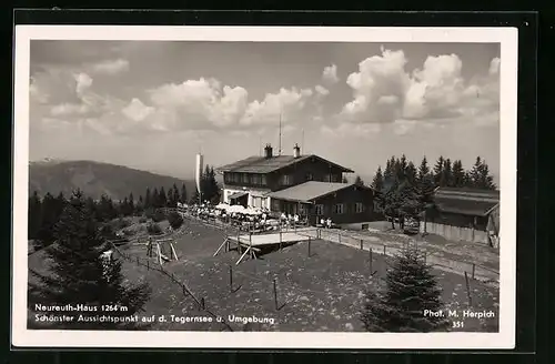 AK Neureuth-Haus, Berghütte aus der Vogelschau