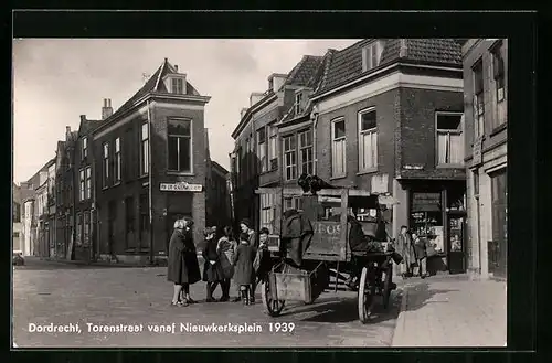 AK Dordrecht, Torenstraat vanaf Nieuwkerksplein 1939