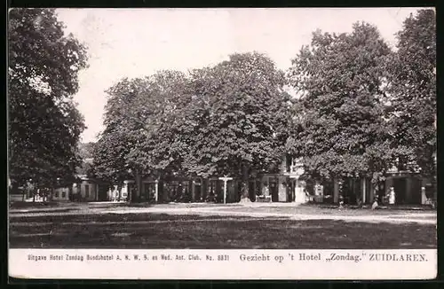 AK Zuidlaren, Gezicht op`t Hotel Zondag