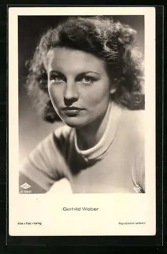 AK Schauspielerin Gerhild Weber mit gewelltem Haar