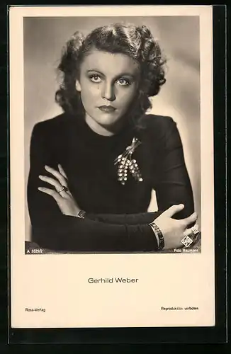 AK Schauspielerin Gerhild Weber mit Locken
