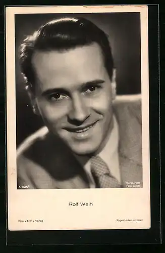 AK Schauspieler Rolf Weih mit lächelndem Gesicht