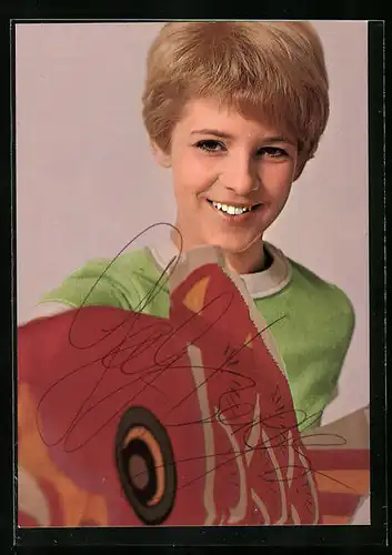 AK Gaby Berger, Portrait der Musikerin mit Autograph