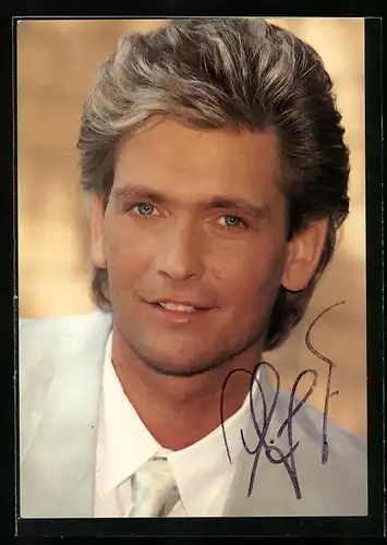 AK Olaf Berger, Portrait des Musikers mit Autograph