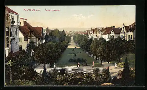 AK Naumburg a. S., Luisenstrasse aus der Vogelschau