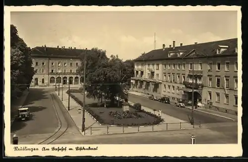 AK Reutlingen, Am Bahnhof mit Listdenkmal