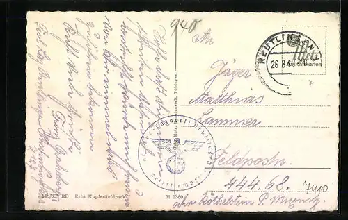 AK Reutlingen, Am Bahnhof mit Listdenkmal