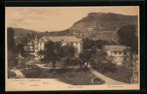 AK Bad Ditzenbach, Altes Kurhaus, Neues Kurhaus, Neuer Garten