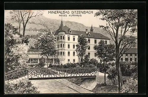 Künstler-AK Bad Ditzenbach, Neues Kurhaus