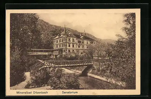 AK Bad Ditzenbach, Sanatorium mir Gartenanlage