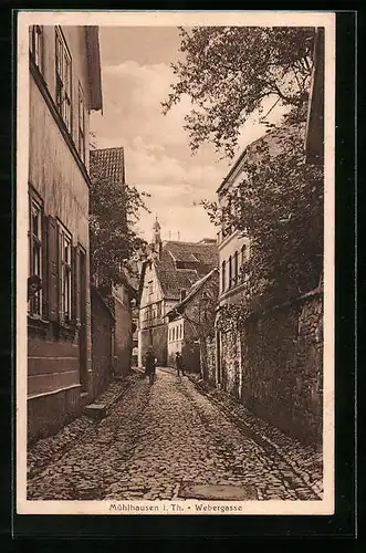 AK Mühlhausen i. Thür., Strassenpartie Webergasse