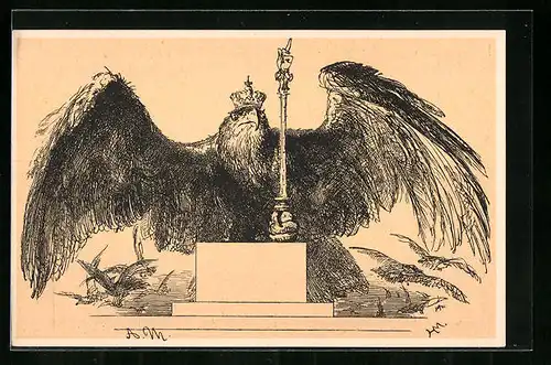 Künstler-AK Kunstwart: Reichsadler mit Zepter