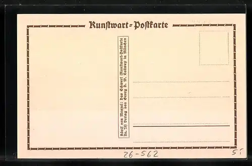 Künstler-AK Kunstwart: Ein Schwert wird mit Blättern vom Blut gereinigt