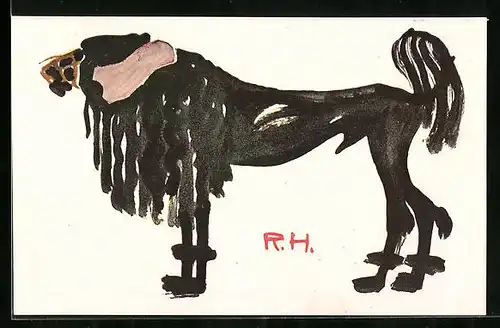 Künstler-AK Kunstwart: Adliger Pudel