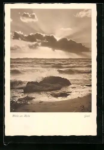 Foto-AK Ernst und Bernhard Groh: Welle um Welle