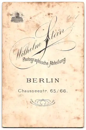 Fotografie Wilhelm Stein, Berlin, Chausseestrasse 65 /66, Junge Frau im taillierten Kleid