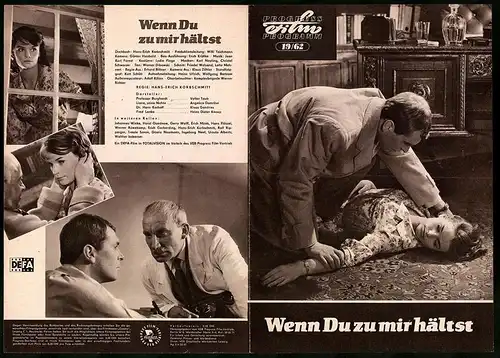 Filmprogramm PFP Nr. 19 /62, Wenn Du zu mir hältst, Valter Taub, Angelica Domröse, Regie: Hans-Erich Korbschmitt