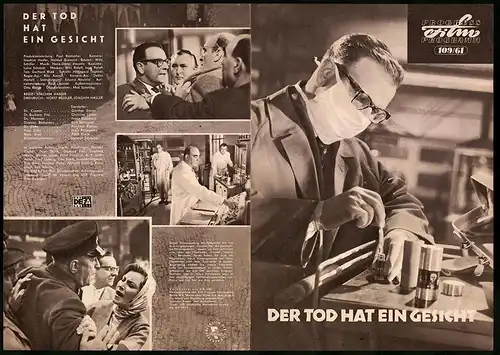 Filmprogramm PFP Nr. 109 /61, Der Tod hat ein Gesicht, Günther Simon, Christine Laszar, Regie: Joachim Hasler