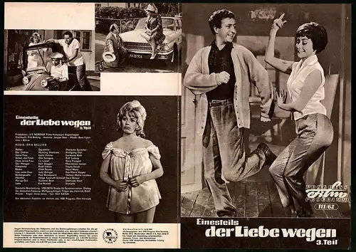 Filmprogramm PFP Nr. 111 /62, Einesteils der Liebe wegen - Teil III., Henning Moritzen, Helle Virkner, Regie: E. Balling