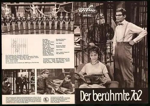 Filmprogramm PFP Nr. 104 /62, Der berühmte 702, Radu Beligan, Ion Fintesteanu, Regie: Wolfgang Thal