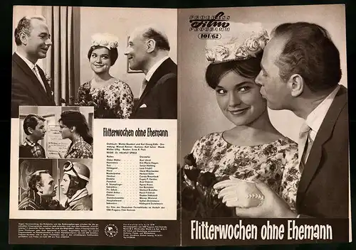 Filmprogramm PFP Nr. 101 /62, Flitterwochen ohne Ehemann, Kurt Ulrich, Eva Maria Hagen, Regie: Dr. Helmut Spiess