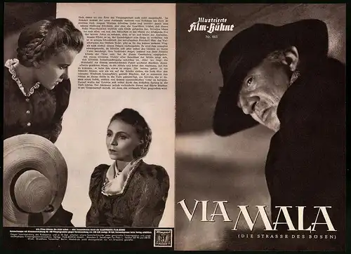 Filmprogramm IFB Nr. 665, Via Mala, Karin Hardt, Karl Wery, Victor Staal, Regie: Josef v. Baky
