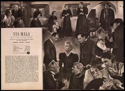 Filmprogramm IFB Nr. 665, Via Mala, Karin Hardt, Karl Wery, Victor Staal, Regie: Josef v. Baky