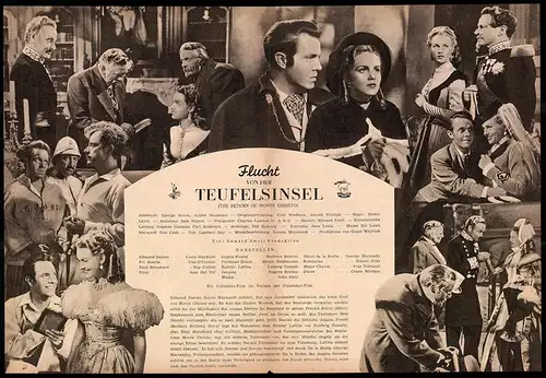 Filmprogramm IFB Nr. 651, Flucht von der Teufelsinsel, Louis Hayward, Una O`Connor, Regie: Henry Levin