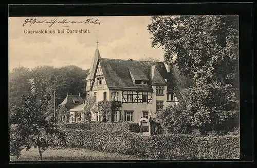 AK Darmstadt, Blick auf Gasthof Oberwaldhaus