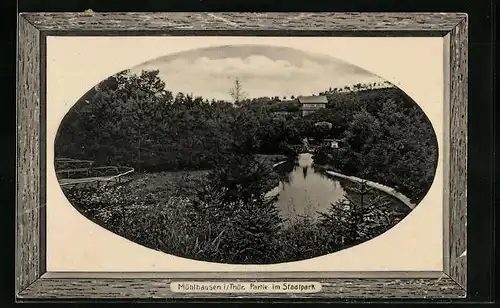 Präge-AK Mühlhausen /Th., Partie im Stadtpark