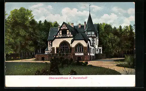 AK Darmstadt, Blick auf Gasthof Oberwaldhaus