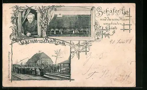 AK Radbruch, Schäfer Ast und die sein Haus umgebenden Gäste