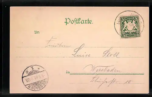 Lithographie Ebernburg, Rheingrafenstein, Rolenfels