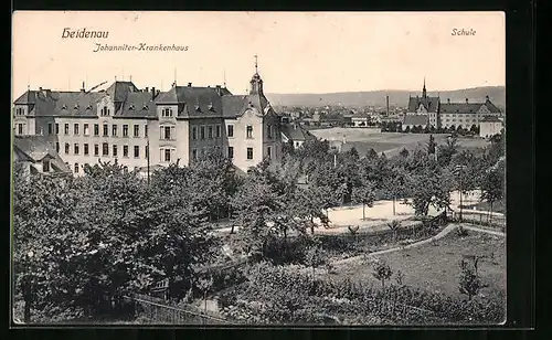 AK Heidenau, Johanniter-Krankenhaus und Schule aus der Vogelschau