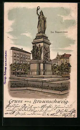 Lithographie Braunschweig, Am Siegesdenkmal