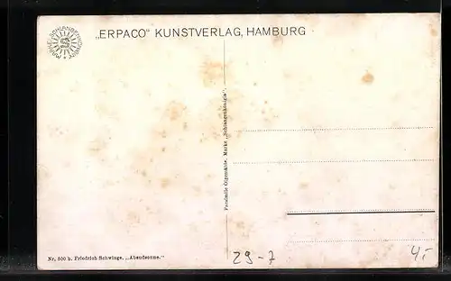 Künstler-AK Erpaco-Kunstverlag Nr. 500 b: Häuschen im Wald