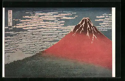 Künstler-AK Kunstwart: Der Fuji im Abendrot