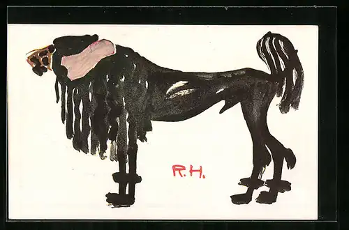 Künstler-AK Kunstwart: Der adlige Pudel