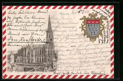 Präge-AK Köln, Dom Nordseite, Wappen