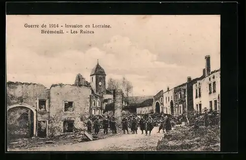 AK Bréménil, Guerre de 1914, Les Ruines