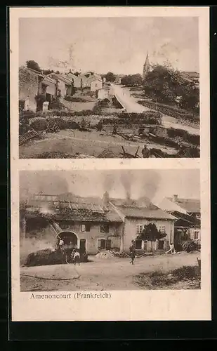 AK Amenoncourt, Löschen eines Brandes, Strassenpartie