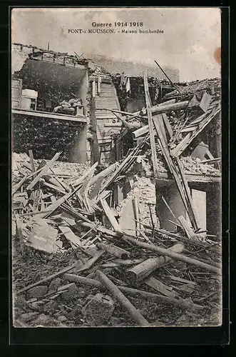 AK Pont-à-Mousson, Maison bombardée