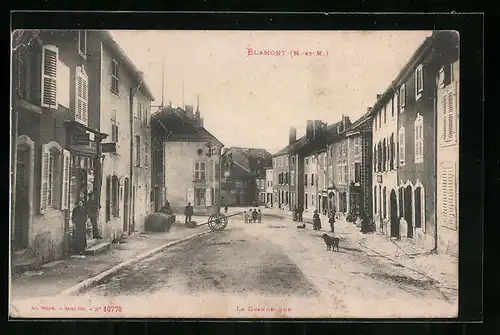 AK Blamont, La Grande-Rue