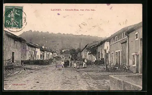 AK Lagney, Grande-Rue, Vue d`en bas