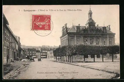AK Lenguyon, L`Hôtel de Ville et la Rue de l`Hôtel-de-Ville