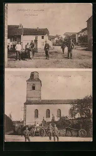 AK Barbas, Dorfstrasse und Kirche