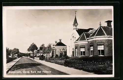 AK Loppersum, Geref. Kerk met Pastorie